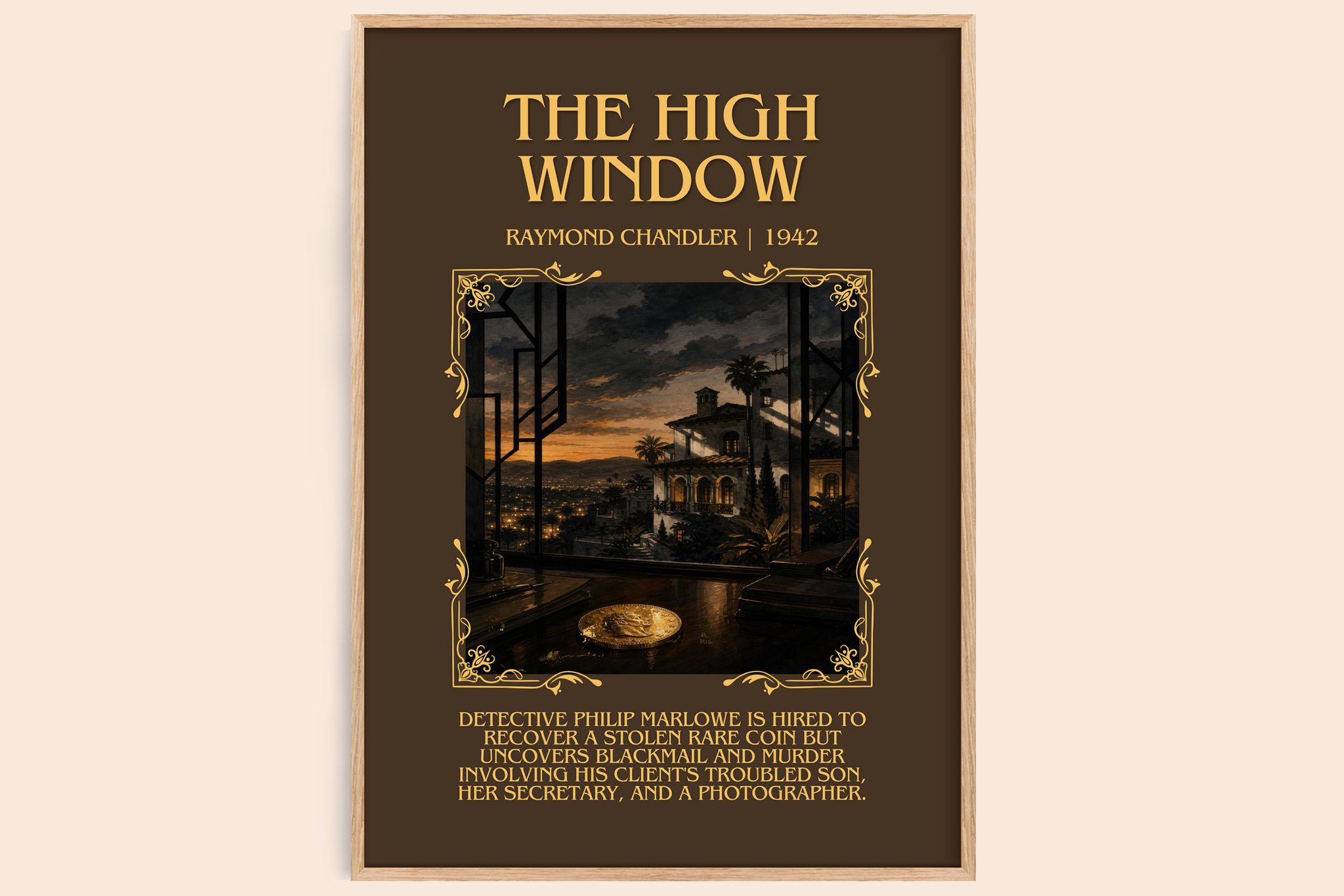 The High Window Minimalist Book Poster by Raymond Chandler