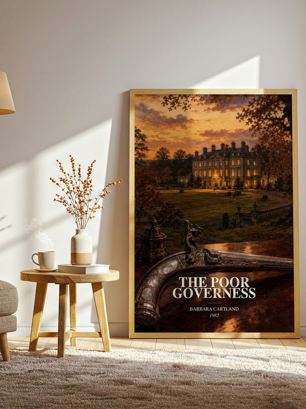 The Poor Governess watercolour print in frame leaning in hallway – romance wall art