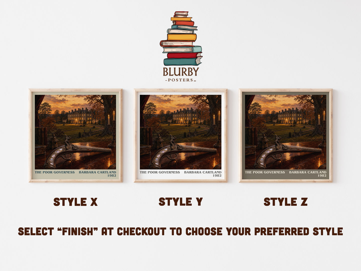 The Poor Governess literary print in frame leaning in hallway – romance wall art
