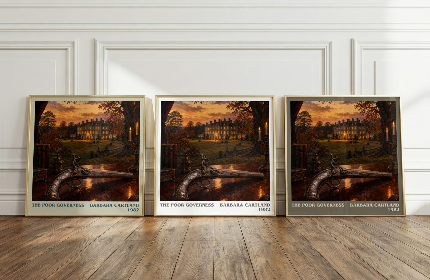 The Poor Governess literary art print colour and style options – Barbara Cartland book art
