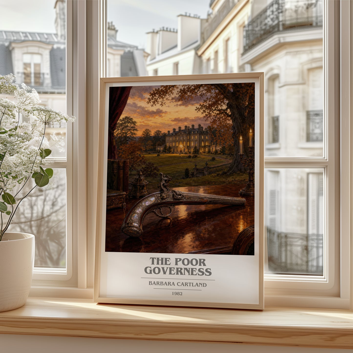 The Poor Governess book cover poster colour and style options – Barbara Cartland book art