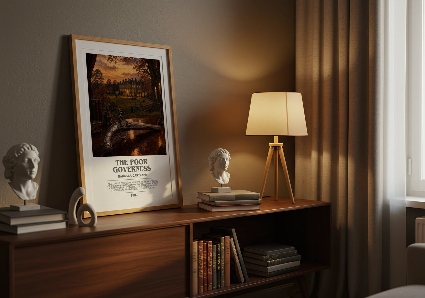 The Poor Governess bookish book poster framed on wall – romance wall art