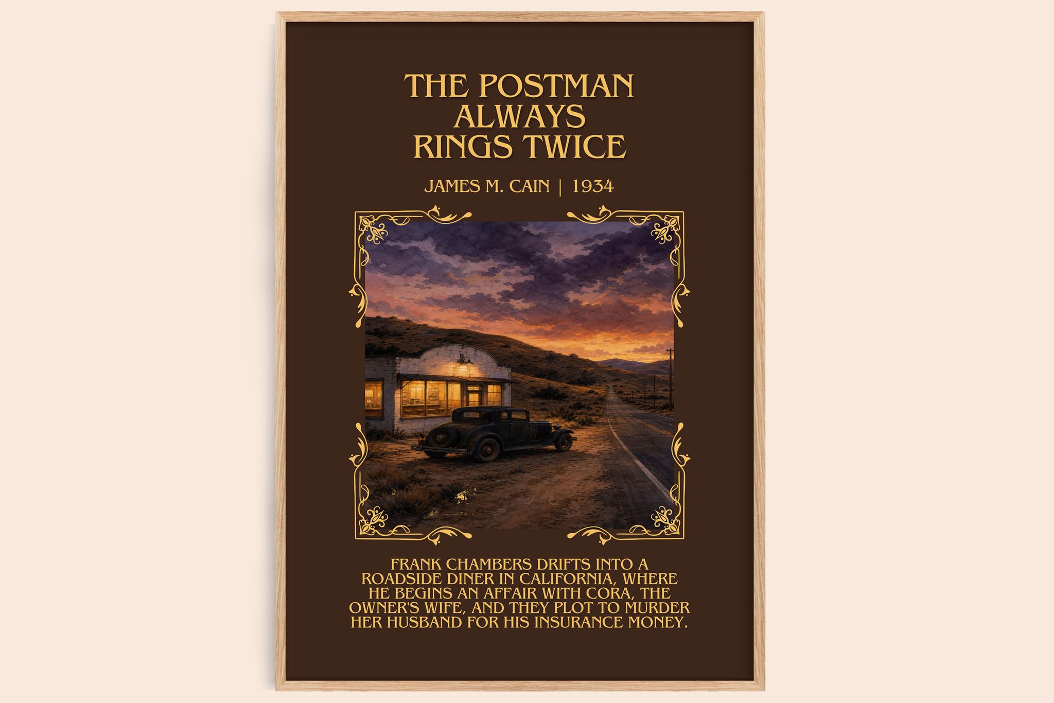 The Postman Always Rings Twice Minimalist Book Poster by James M. Cain