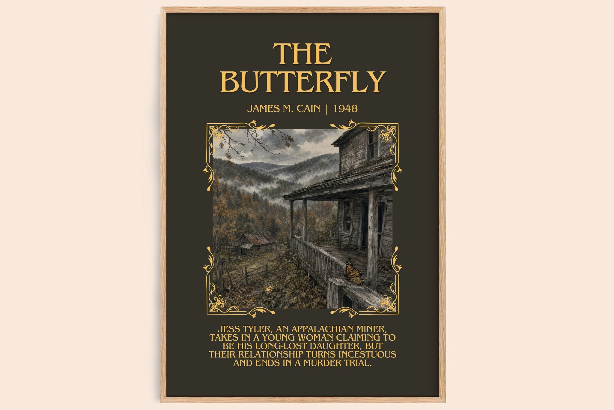 The Butterfly Minimalist Book Poster by James M. Cain