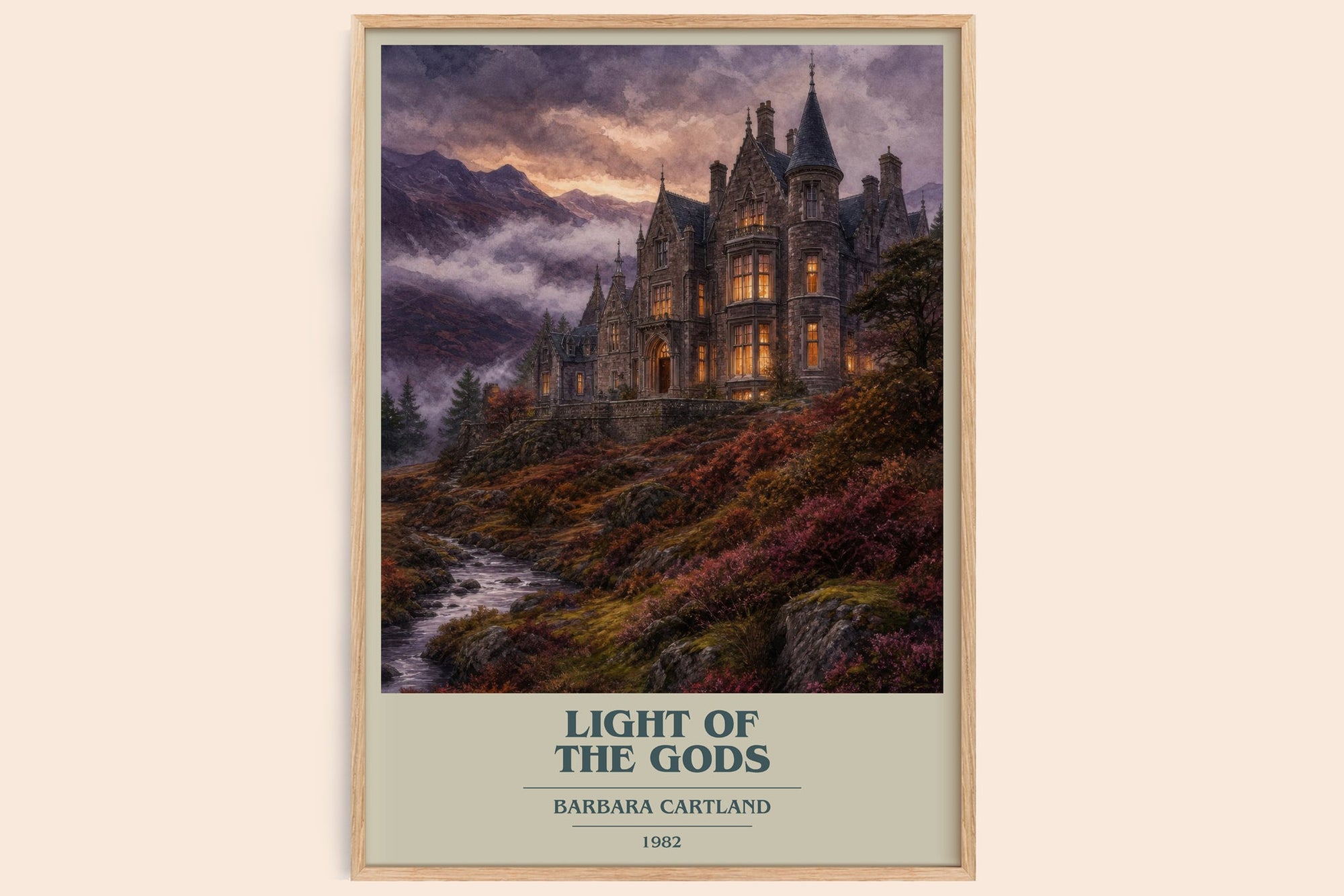 Light Of The Gods book cover book poster by Barbara Cartland – framed literary art print