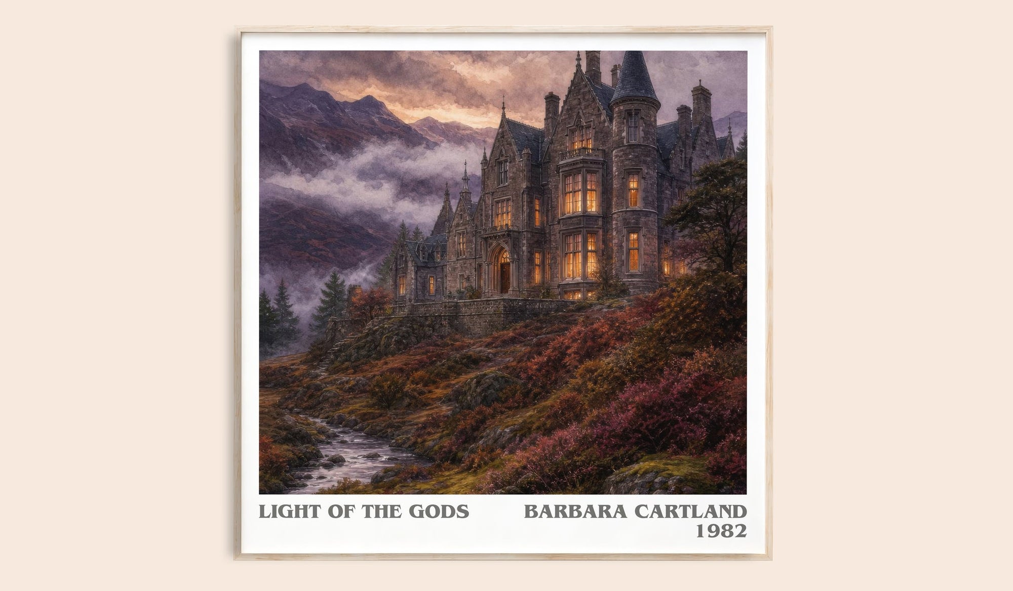 Light Of The Gods literary book poster by Barbara Cartland – framed literary art print