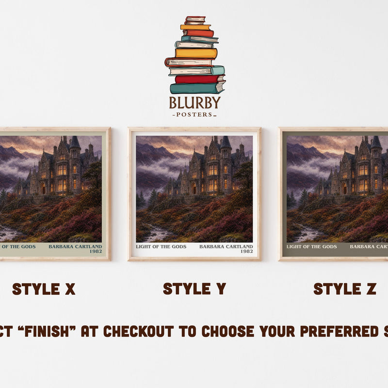 Light Of The Gods literary print in frame leaning in hallway – romance wall art