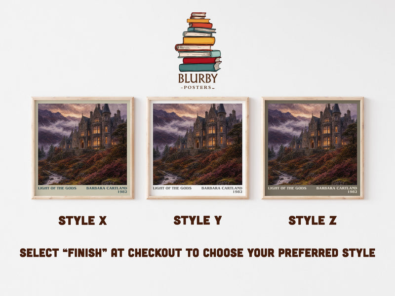 Light Of The Gods literary print in frame leaning in hallway – romance wall art