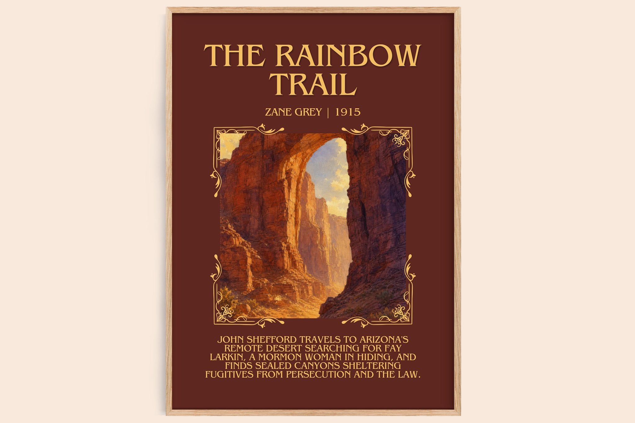 The Rainbow Trail Minimalist Book Poster by Zane Grey