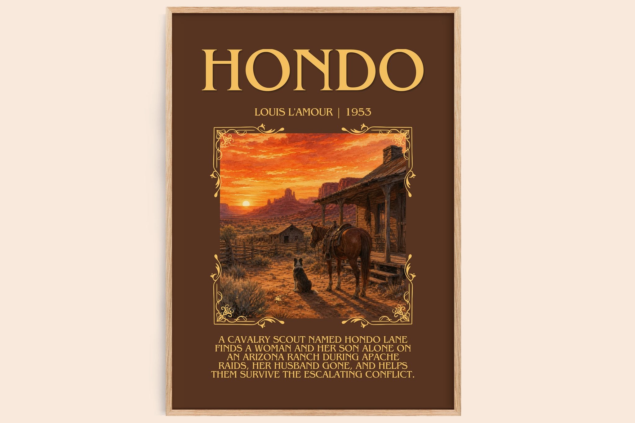 Hondo Minimalist Book Poster by Louis L'Amour