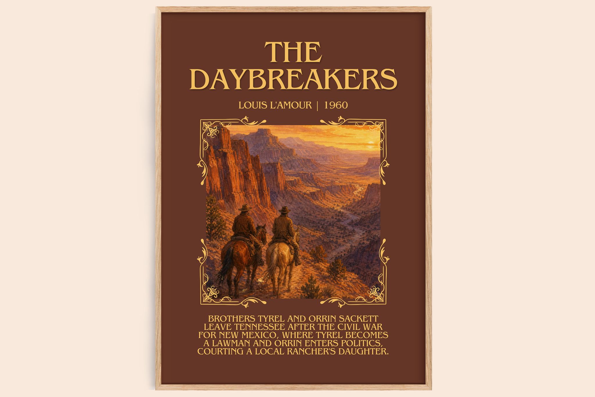 The Daybreakers Minimalist Book Poster by Louis L'Amour