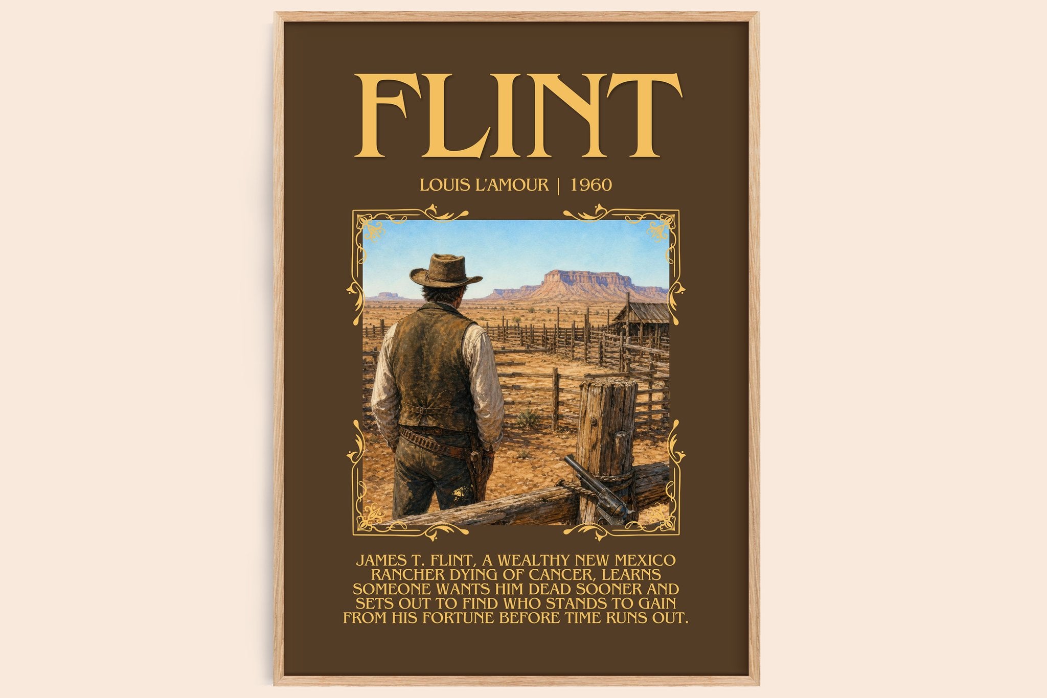 Flint Minimalist Book Poster by Louis L'Amour