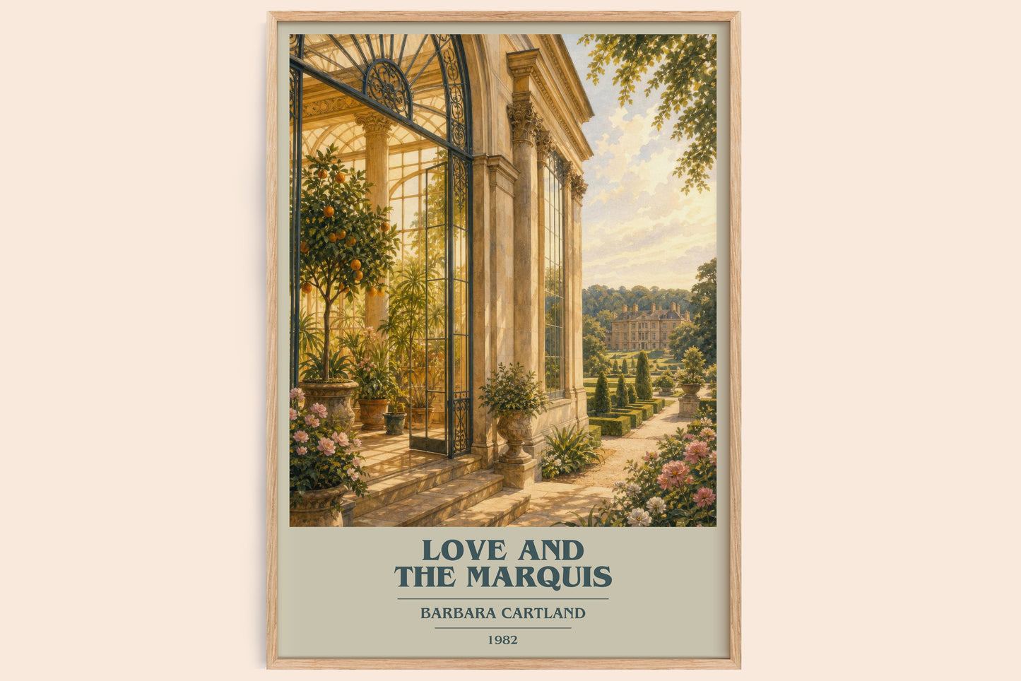Love And The Marquis book cover book poster by Barbara Cartland – framed literary art print