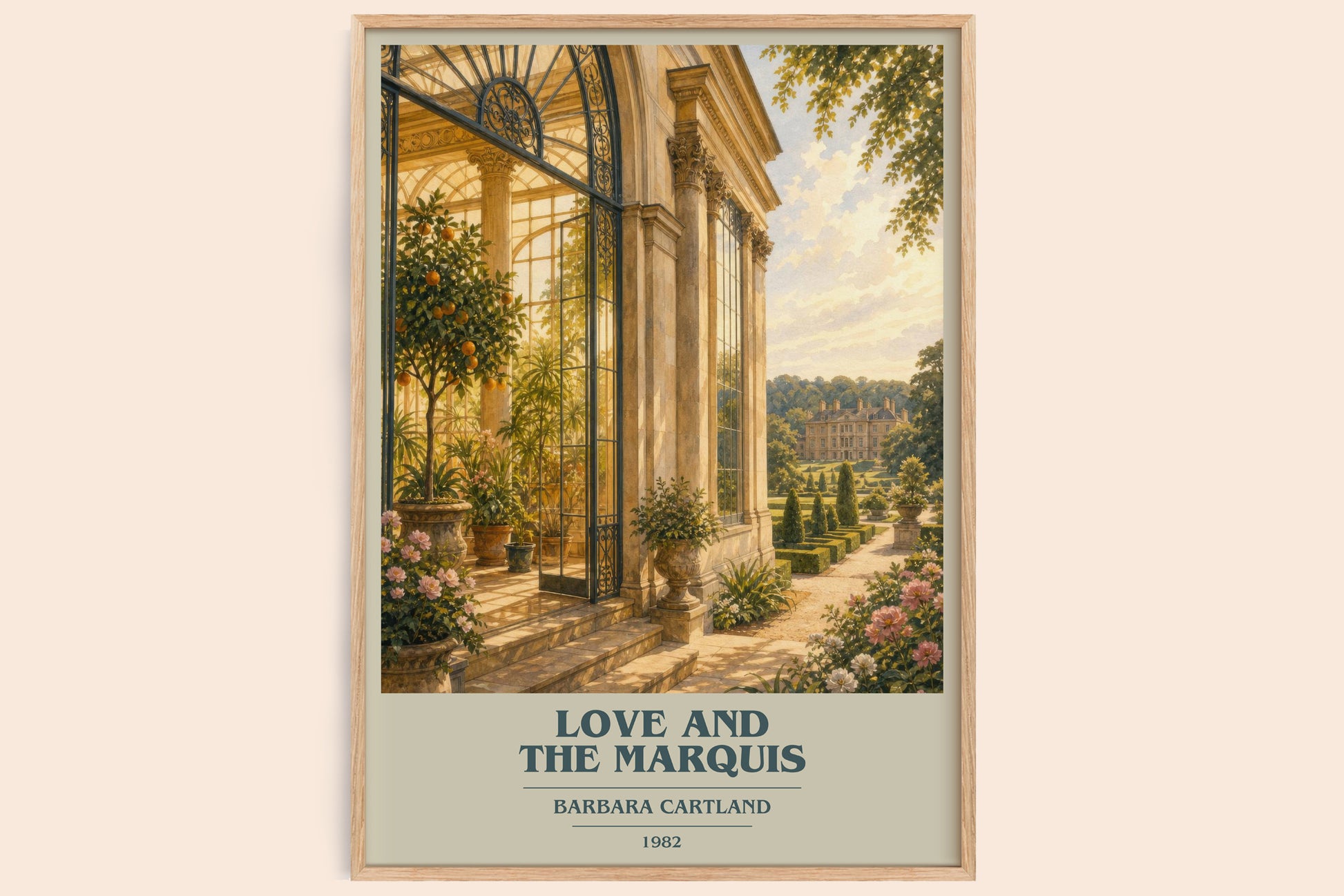 Love And The Marquis book cover book poster by Barbara Cartland – framed literary art print