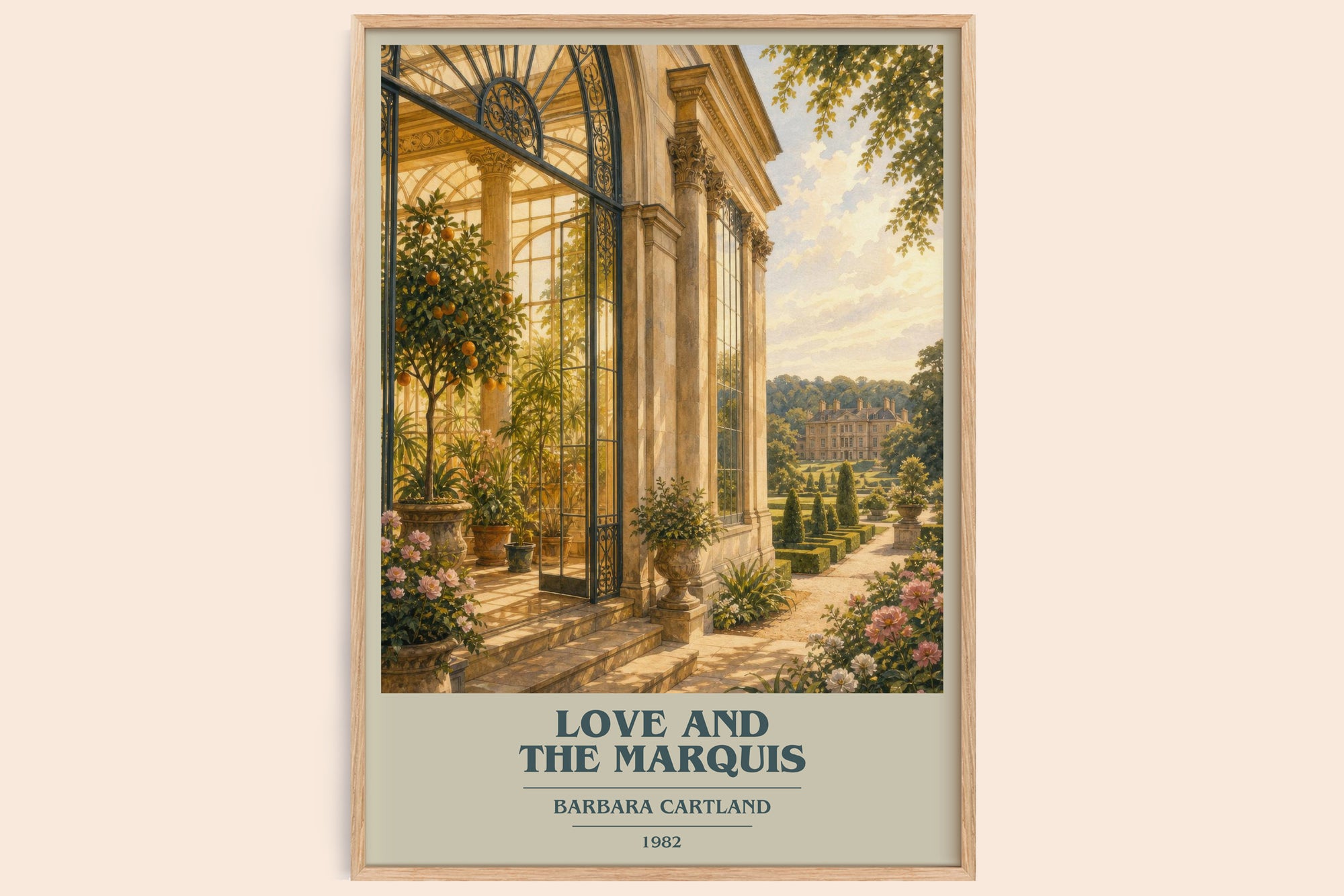 Love And The Marquis book cover book poster by Barbara Cartland – framed literary art print