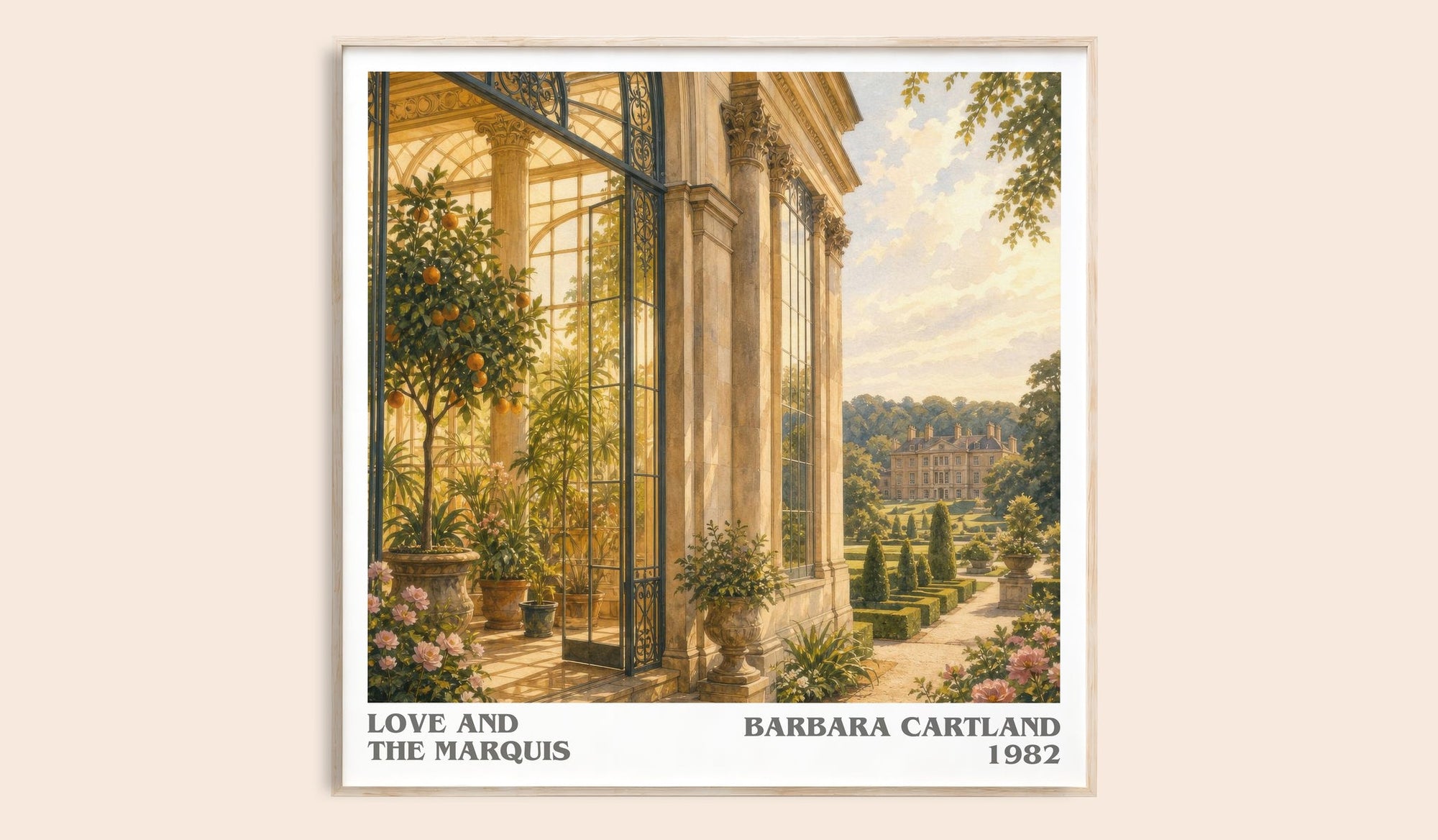 Love And The Marquis literary book poster by Barbara Cartland – framed literary art print