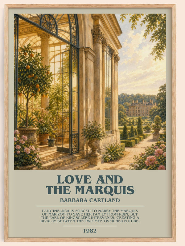 Love And The Marquis bookish book poster by Barbara Cartland – framed literary art print
