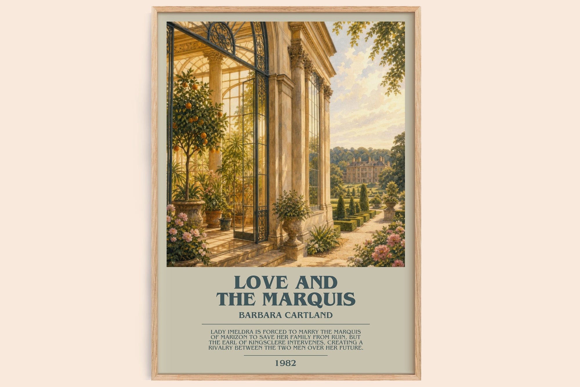 Love And The Marquis bookish book poster by Barbara Cartland – framed literary art print