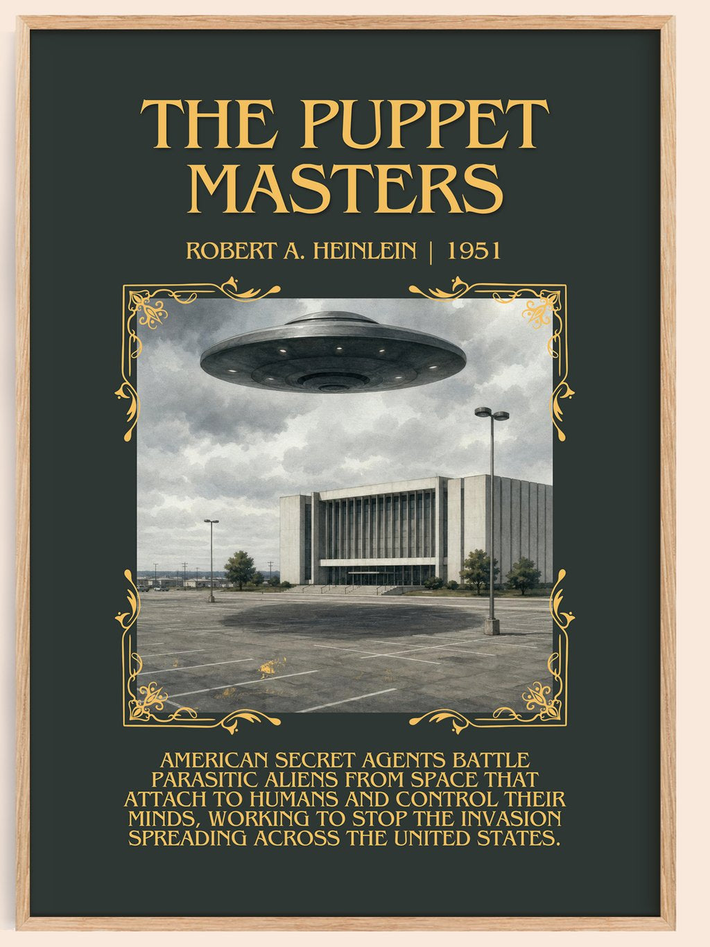 The Puppet Masters Minimalist Book Poster by Robert A. Heinlein – book poster