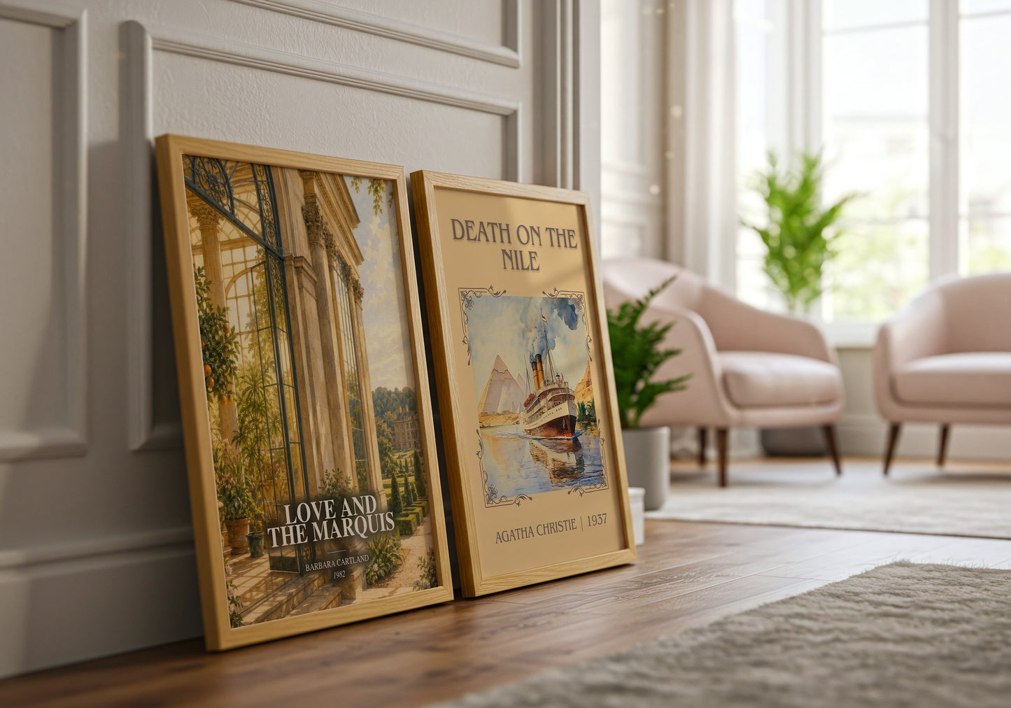 Love And The Marquis watercolour print framed by window – literary home decor