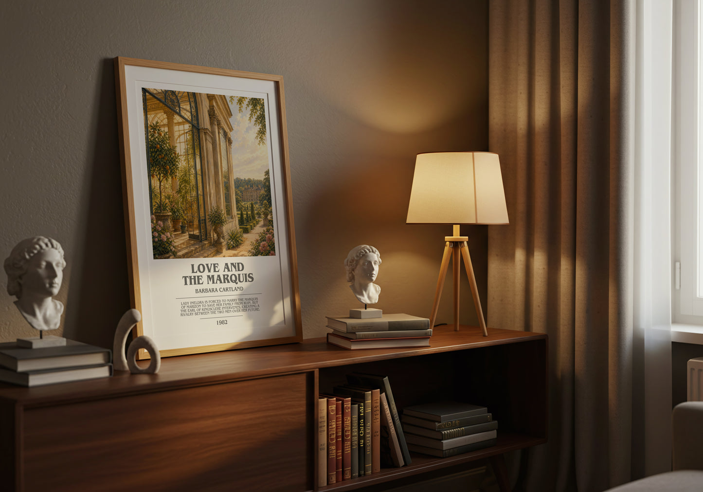 Love And The Marquis bookish book poster framed on wall – romance wall art
