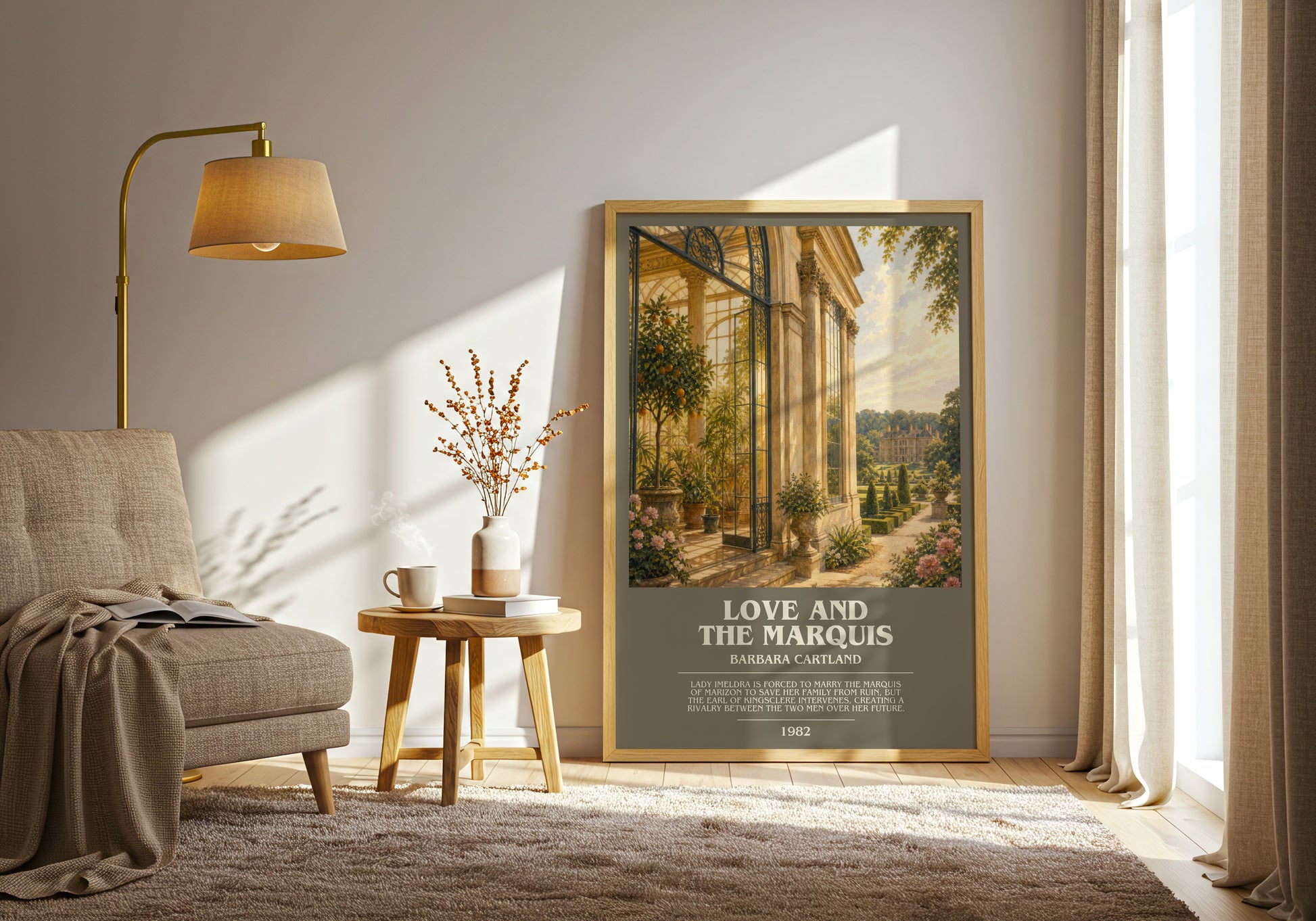 Love And The Marquis bookish print on bookshelf – Barbara Cartland fan gift