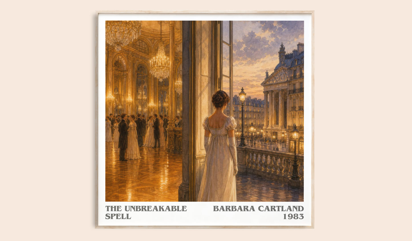 The Unbreakable Spell literary book poster by Barbara Cartland – framed literary art print