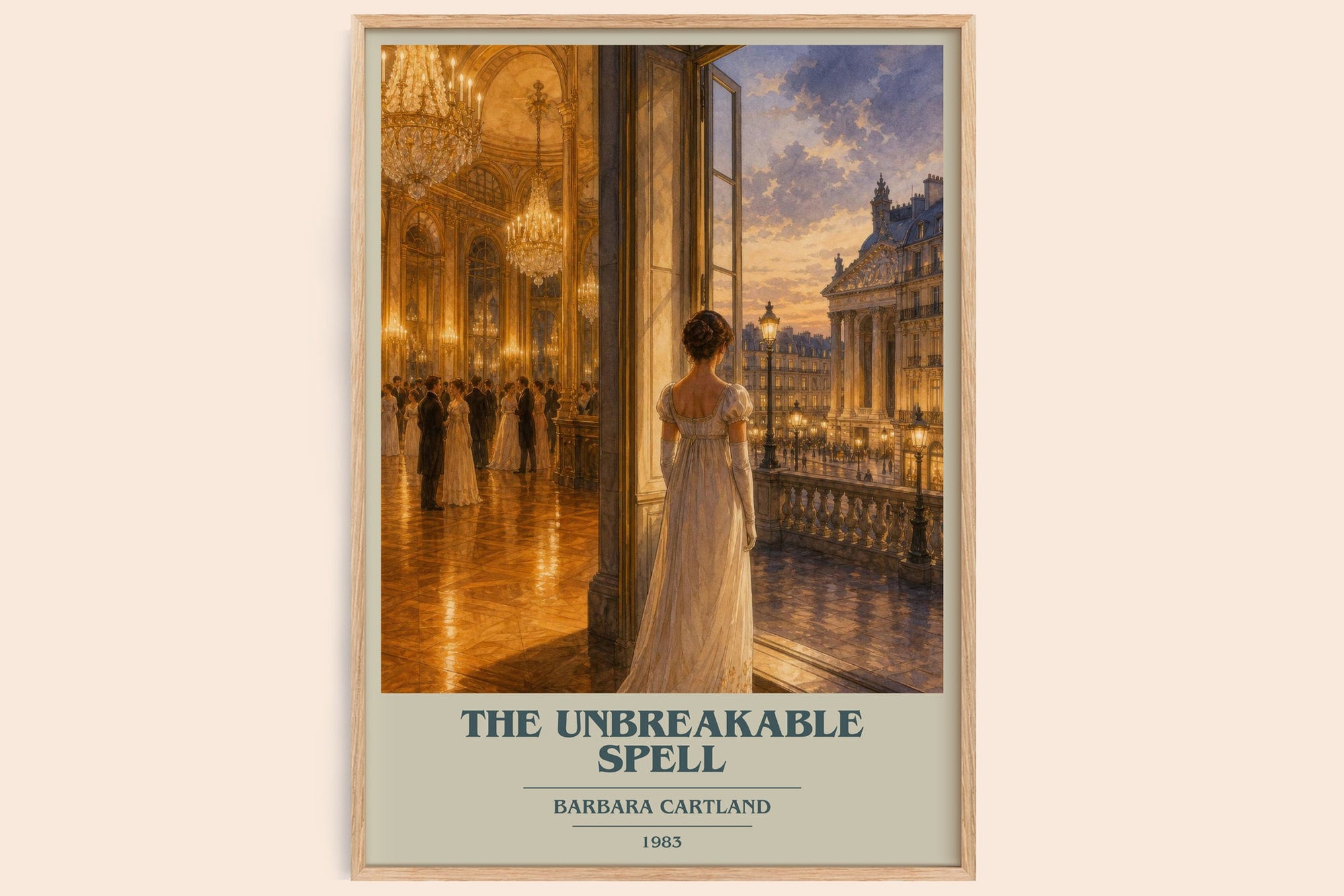 The Unbreakable Spell book cover book poster by Barbara Cartland – framed literary art print