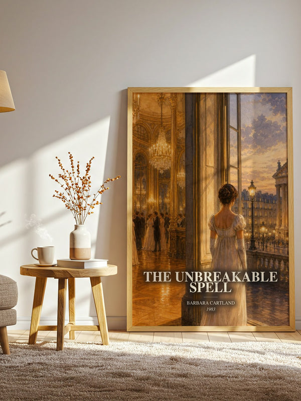 The Unbreakable Spell watercolour print in frame leaning in hallway – romance wall art