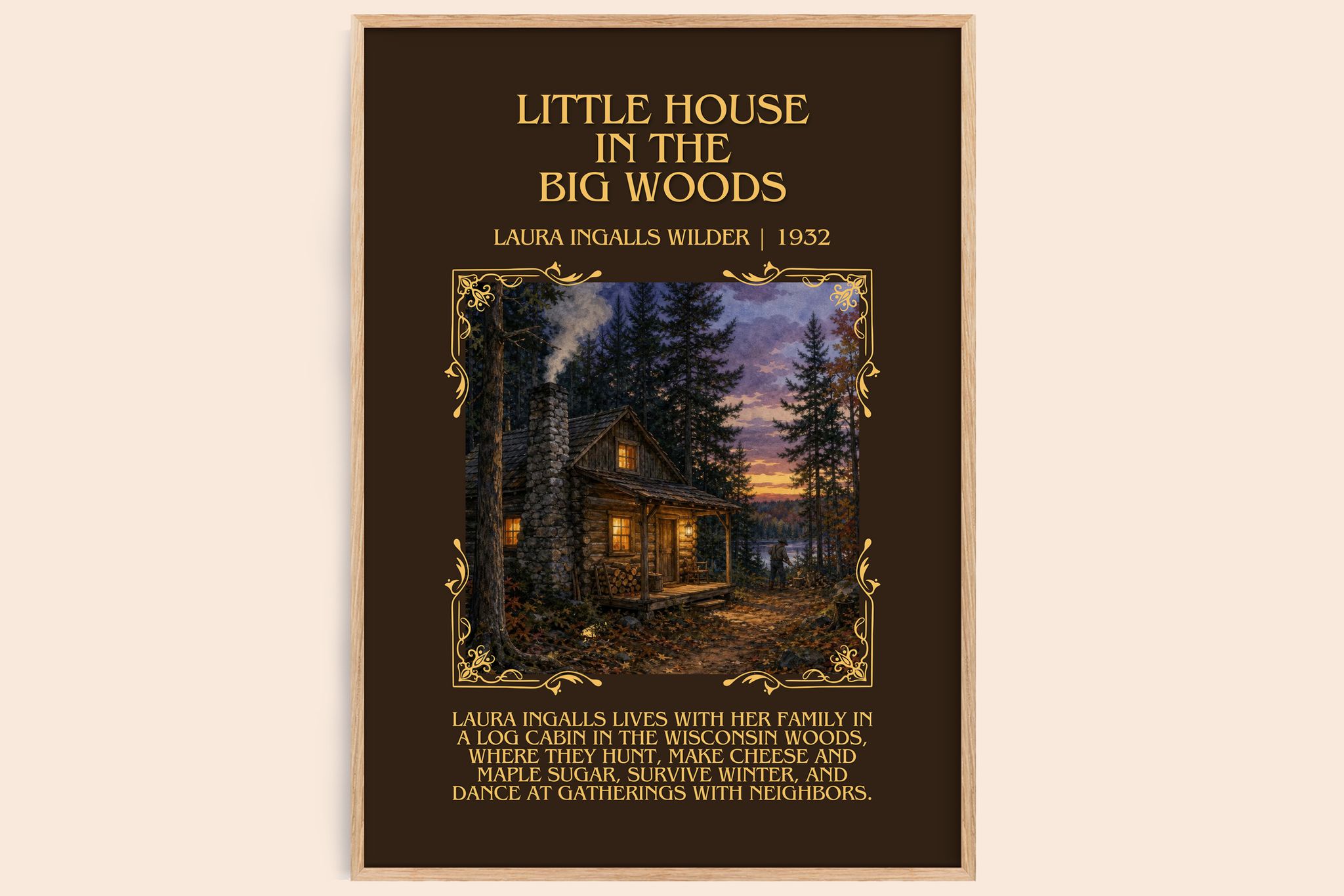 Little House in the Big Woods Minimalist Book Poster by L. Wilder