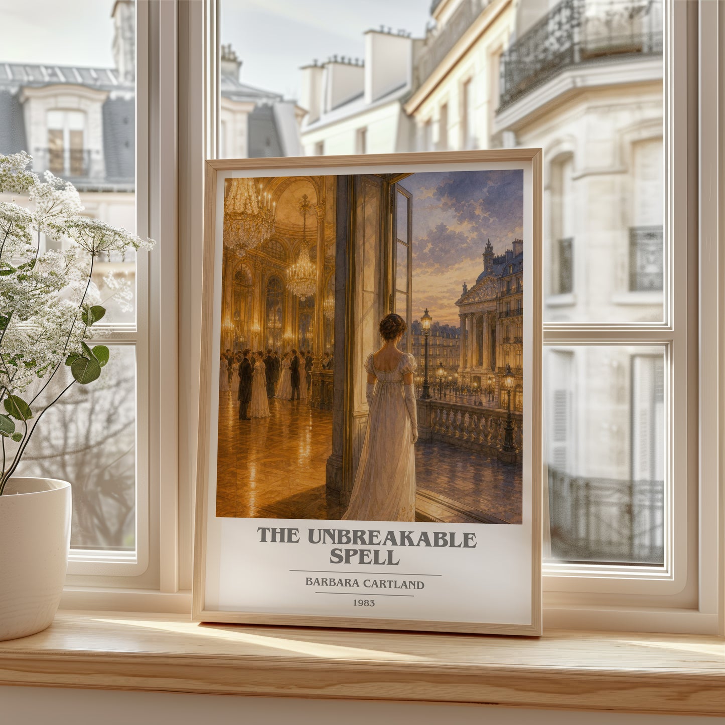 The Unbreakable Spell book cover poster colour and style options – Barbara Cartland book art