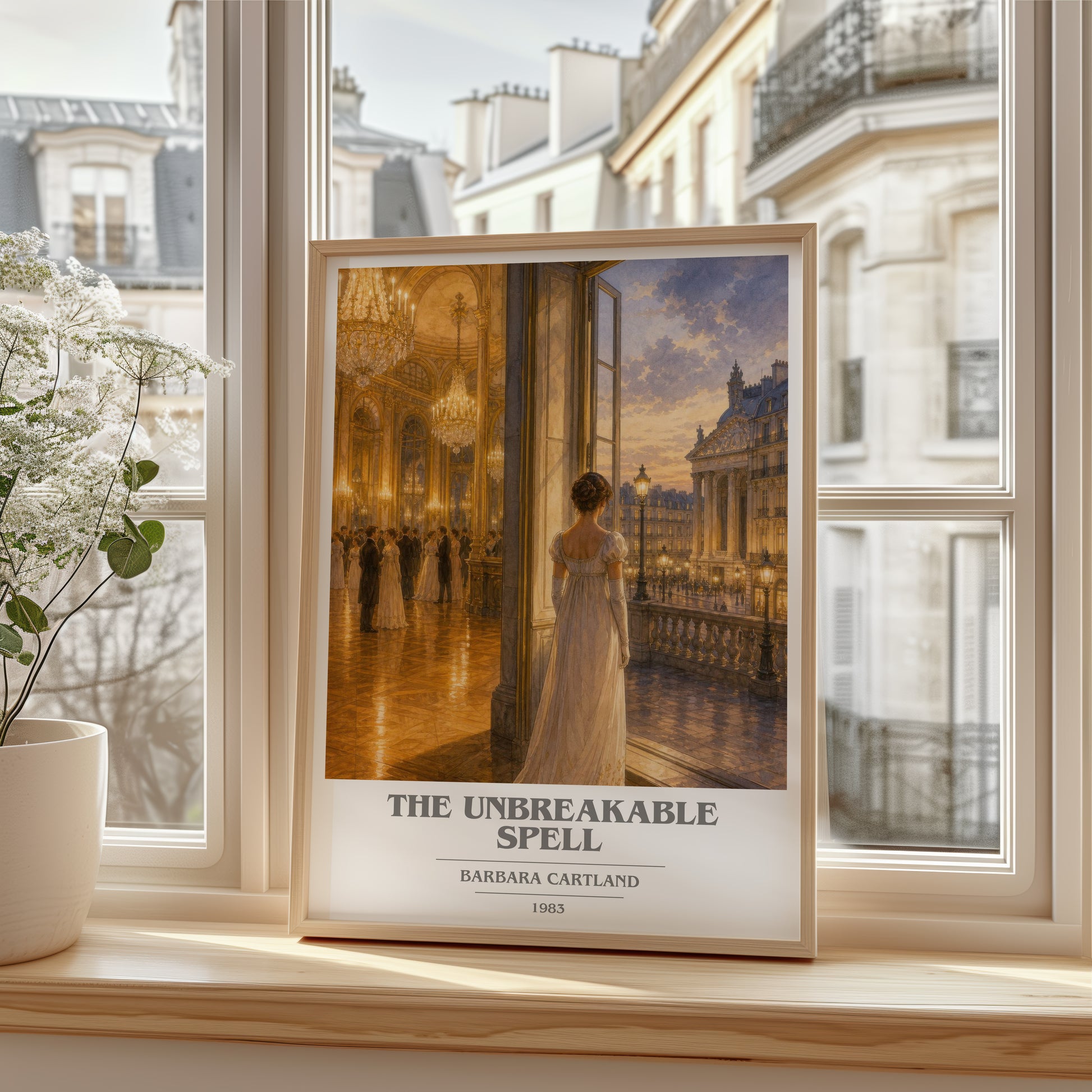 The Unbreakable Spell book cover poster colour and style options – Barbara Cartland book art