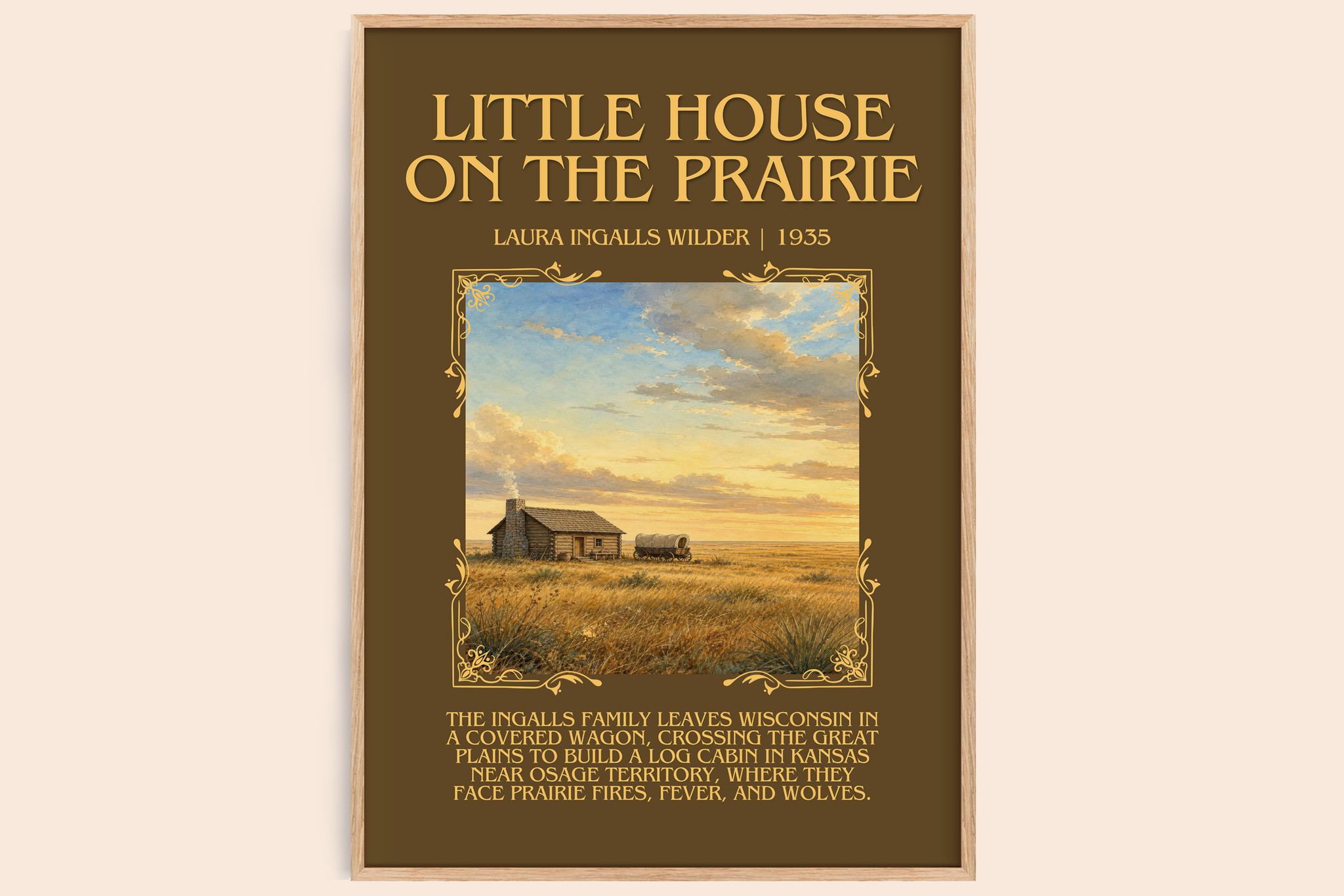 Little House on the Prairie Minimalist Book Poster by L. Wilder