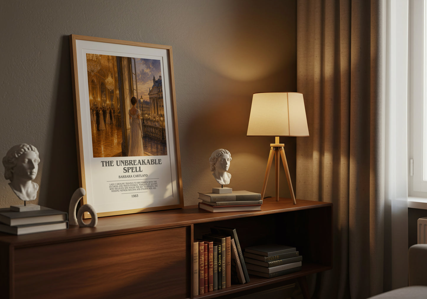 The Unbreakable Spell bookish book poster framed on wall – romance wall art