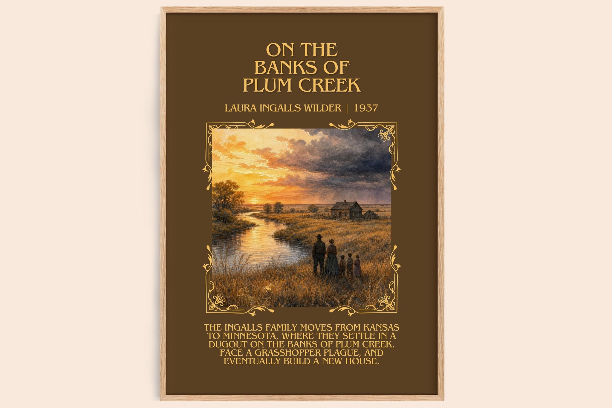 On the Banks of Plum Creek Minimalist Book Poster by L. Wilder