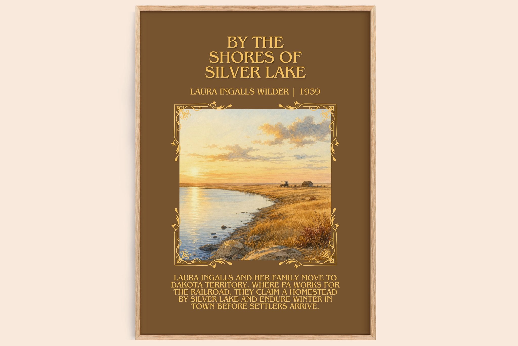 By the Shores of Silver Lake Minimalist Book Poster by L. Wilder