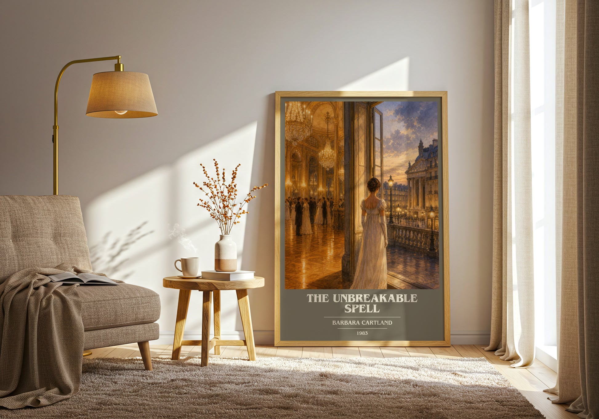 The Unbreakable Spell book cover print on bookshelf – Barbara Cartland fan gift
