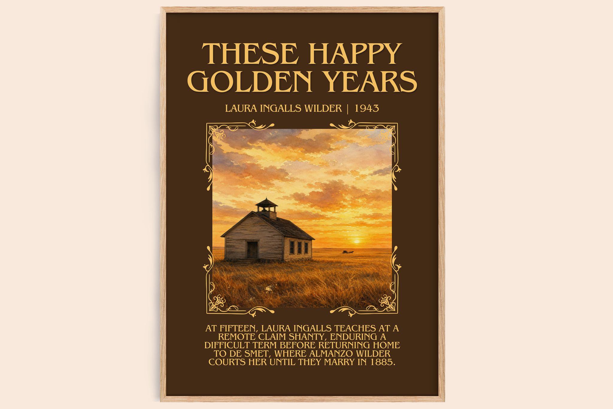 These Happy Golden Years Minimalist Book Poster by L. Wilder