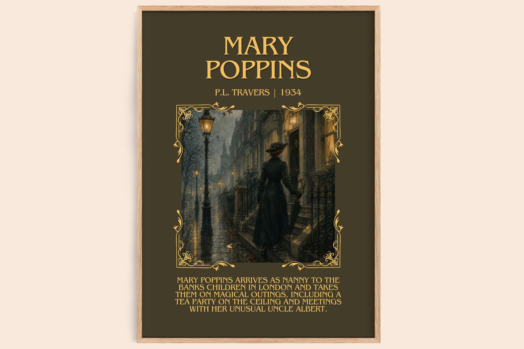 Mary Poppins Minimalist Book Poster by P.L. Travers