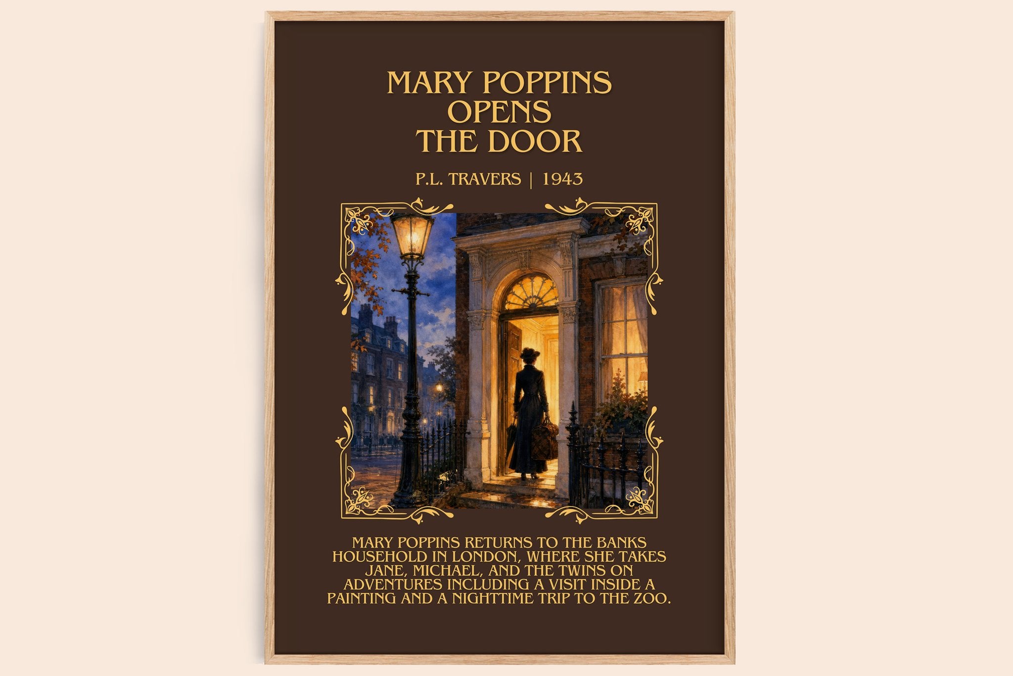 Mary Poppins Opens the Door Minimalist Book Poster by P.L. Travers