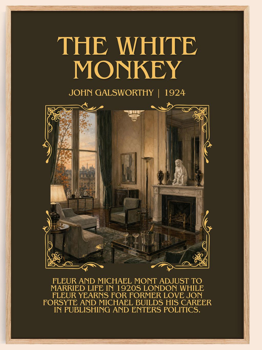 The White Monkey Minimalist Book Poster by John Galsworthy – book poster