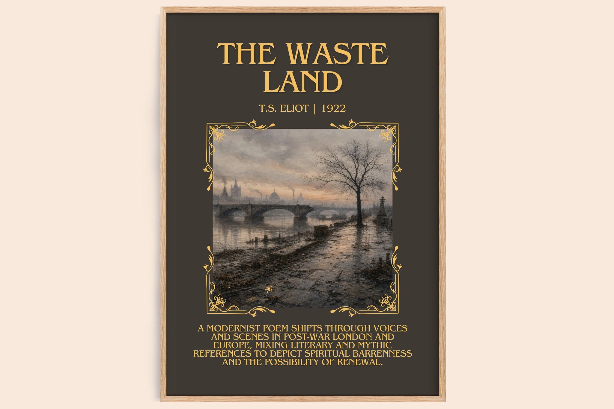 The Waste Land Minimalist Book Poster by T.S. Eliot