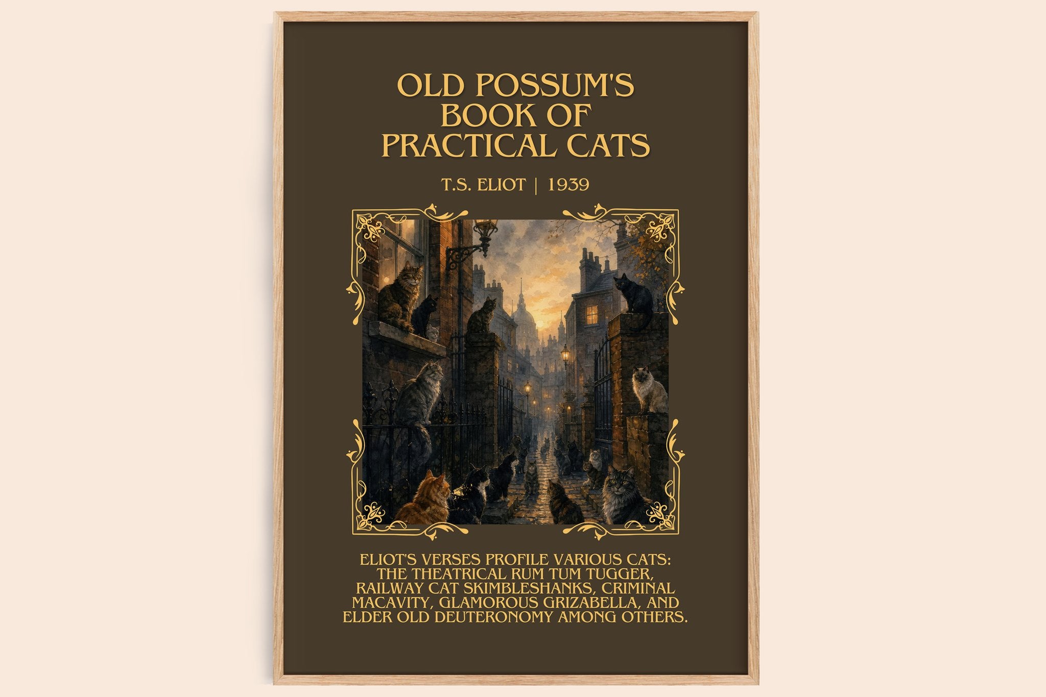 Old Possum's Book of Practical Cats Minimalist Book Poster by T. Eliot