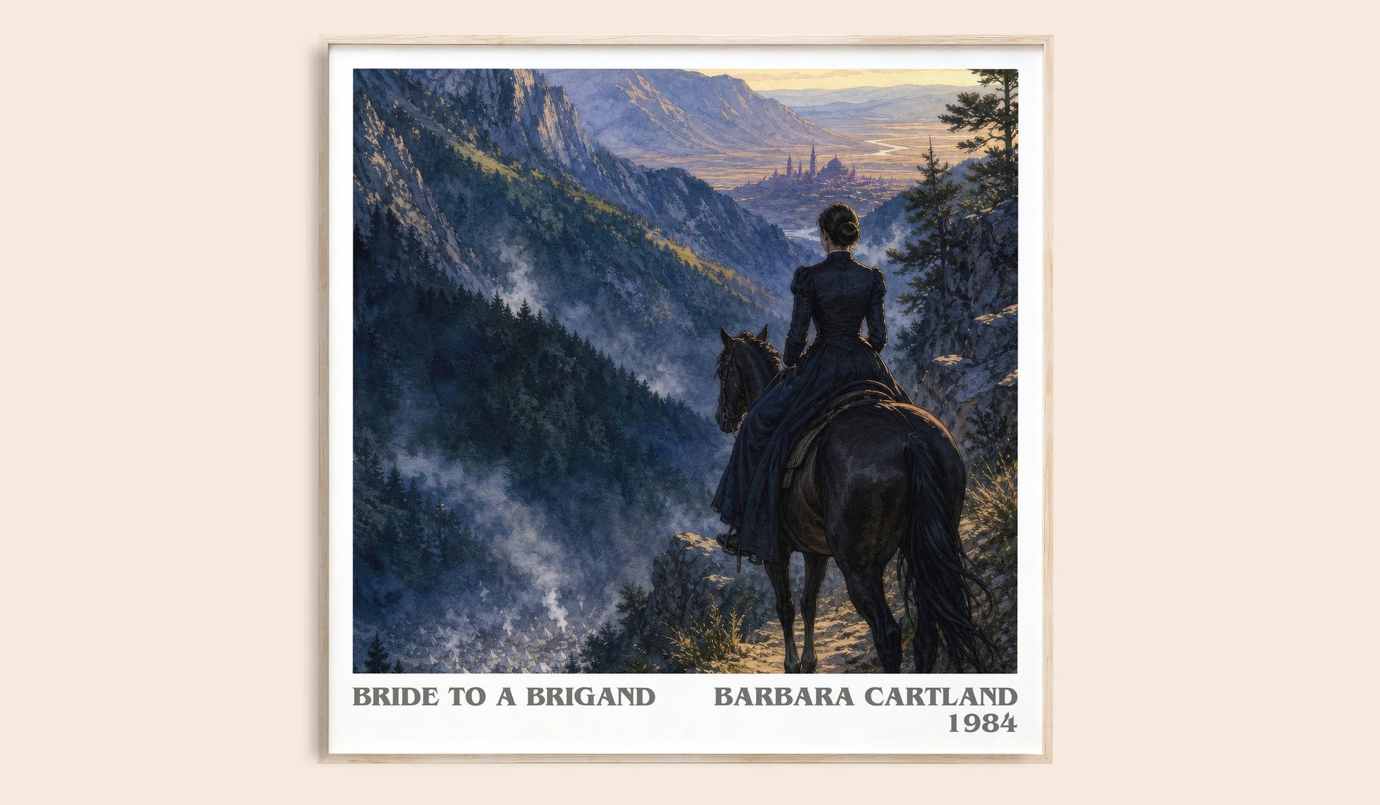 Bride To A Brigand literary book poster by Barbara Cartland – framed literary art print