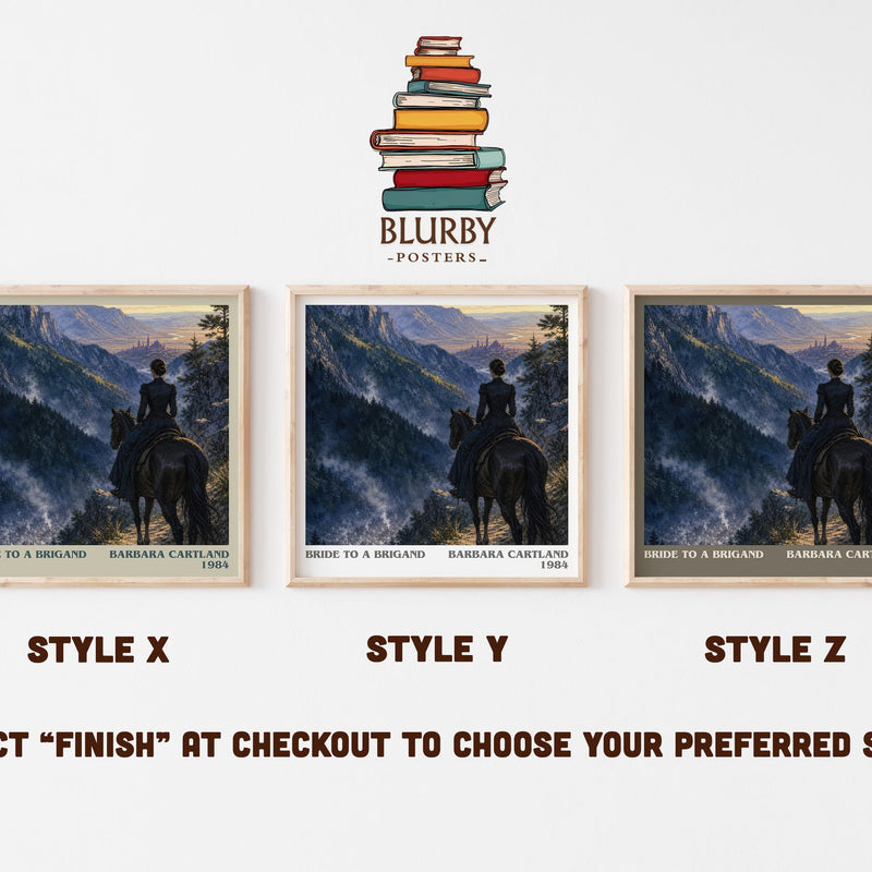 Bride To A Brigand literary print in frame leaning in hallway – romance wall art