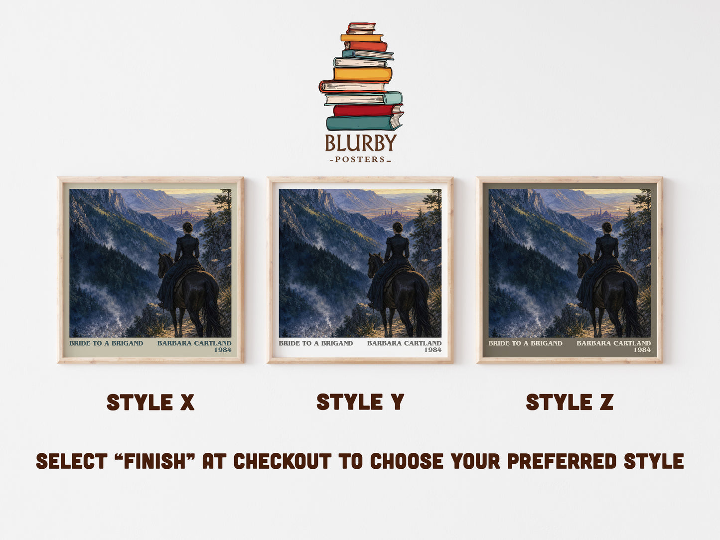 Bride To A Brigand literary print in frame leaning in hallway – romance wall art