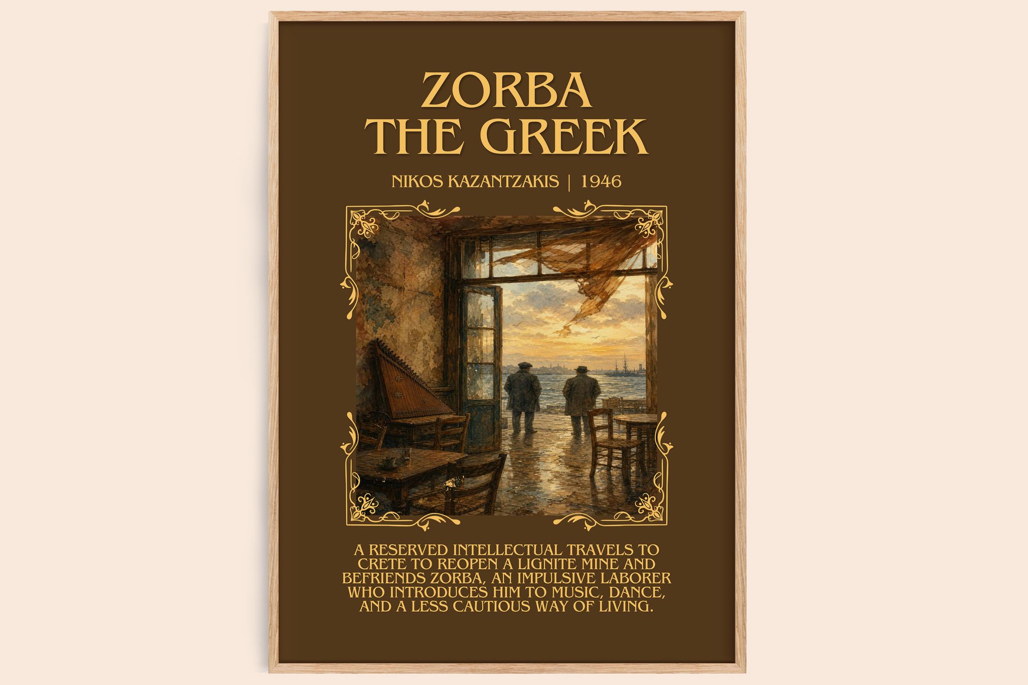 Zorba the Greek Minimalist Book Poster by Nikos Kazantzakis
