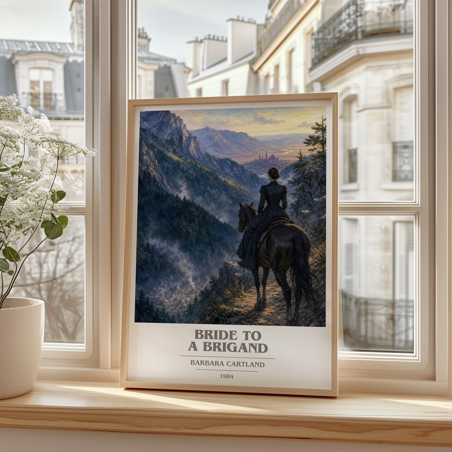 Bride To A Brigand book cover poster colour and style options – Barbara Cartland book art