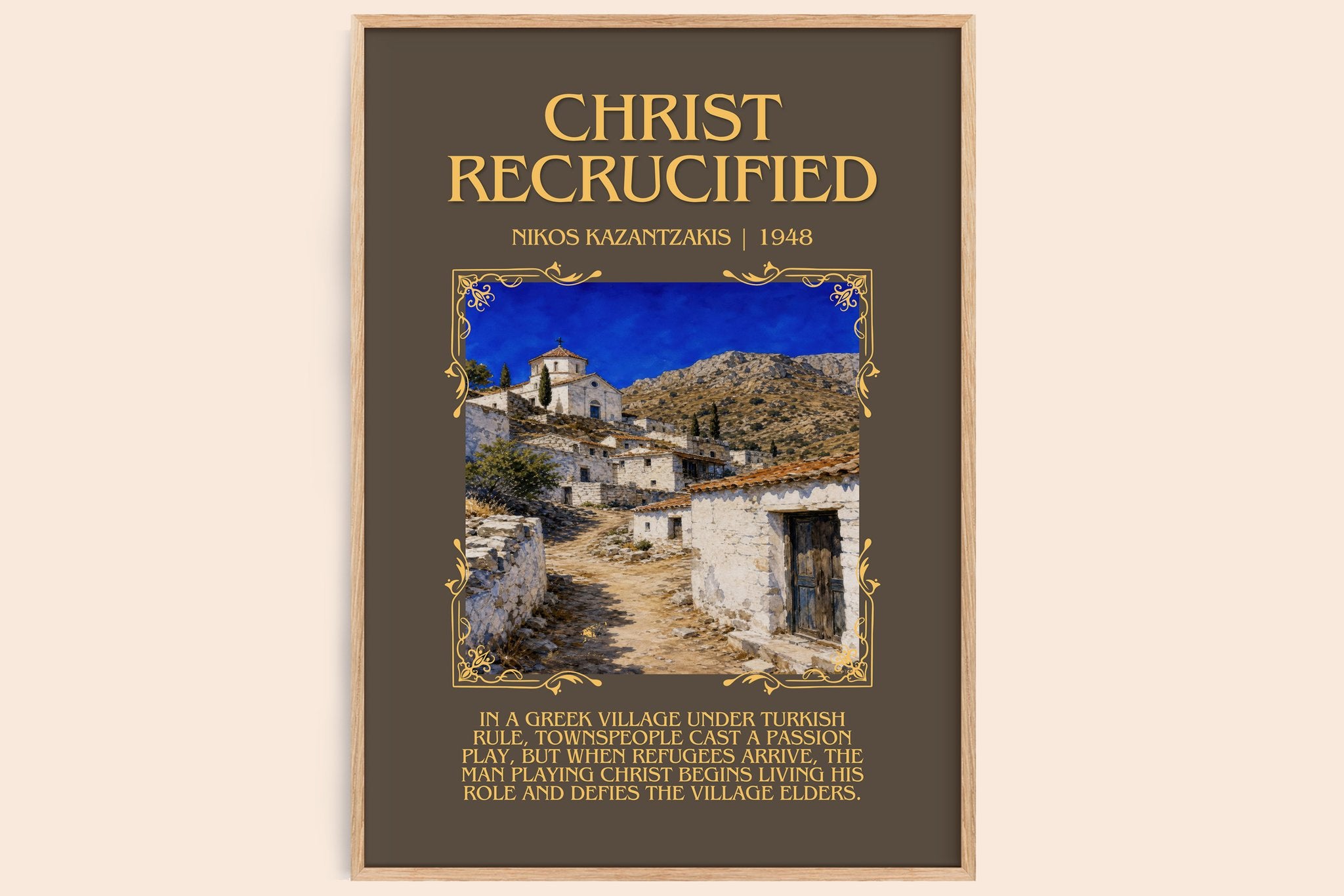 Christ Recrucified Minimalist Book Poster by Nikos Kazantzakis
