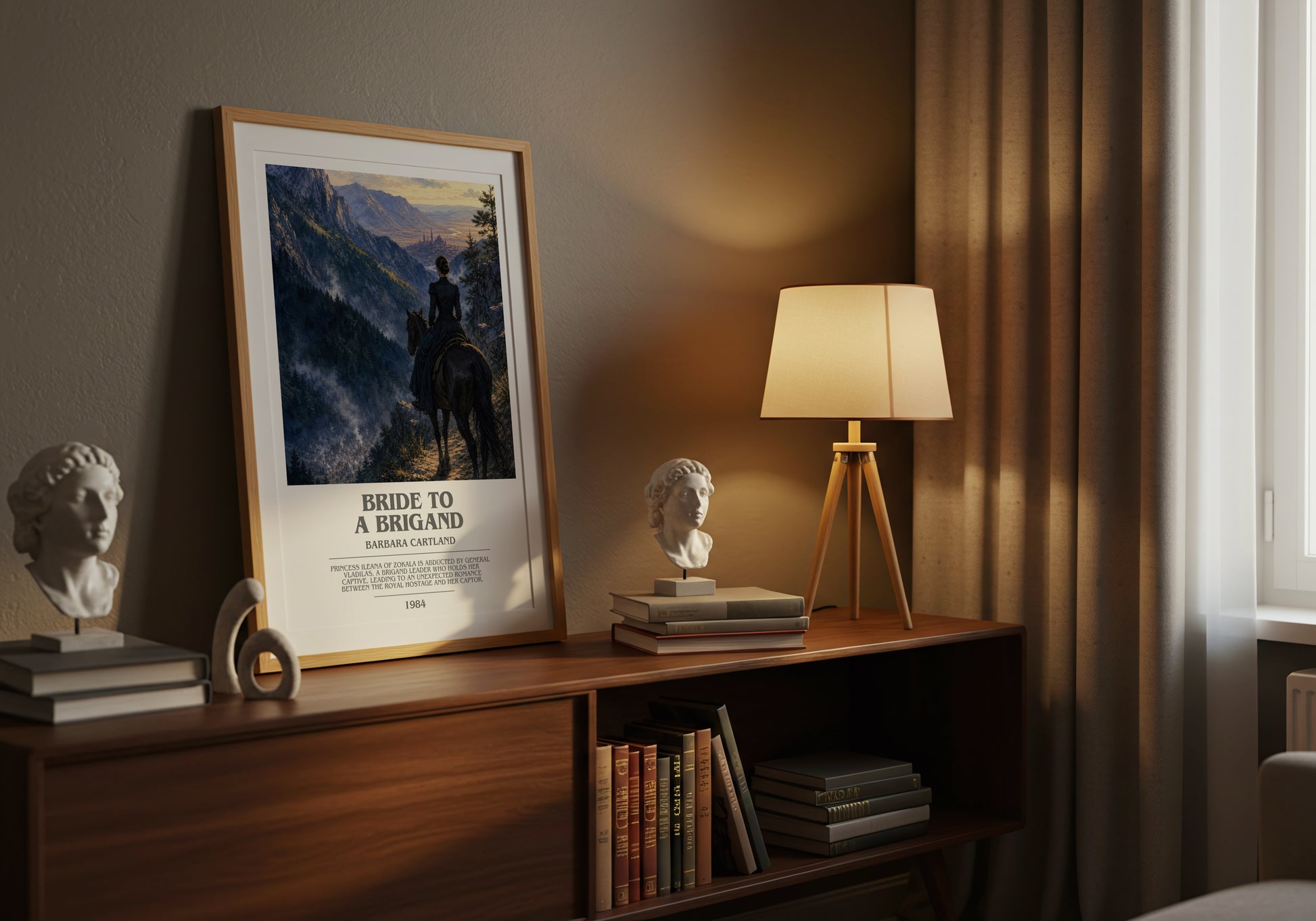 Bride To A Brigand bookish book poster framed on wall – romance wall art